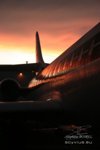 Photo caravelle fuselage au crespuscule